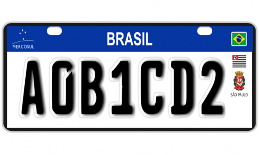Placas de veículos padrão Mercosul