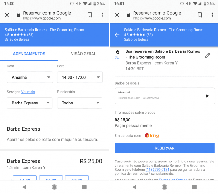 Google Maps ajuda a marcar horário em salões de beleza