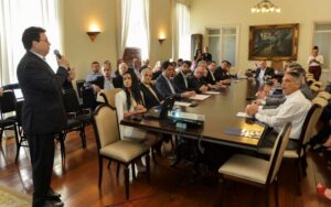 O presidente do Banestes, Amarildo Casagrande, protagonizou a apresentação dos resultados do primeiro semestre do banco