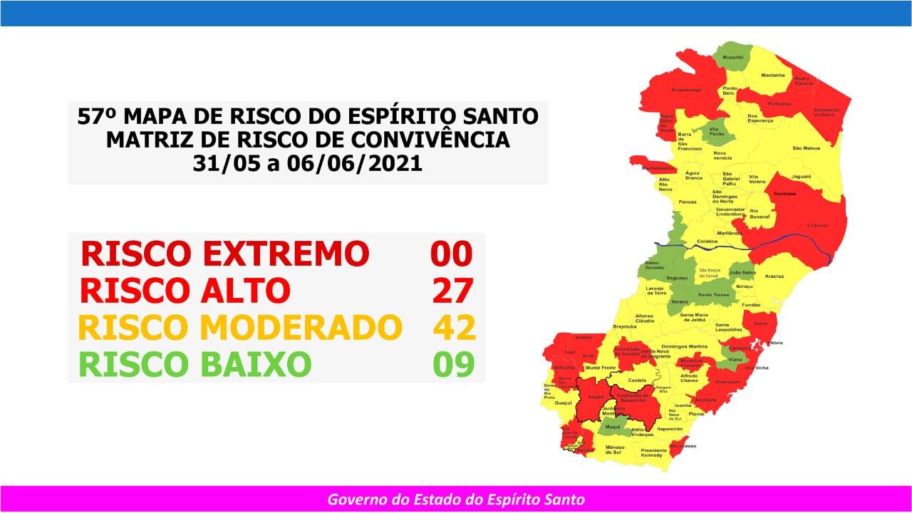 Governo do Estado divulga novo Mapa de RIsco