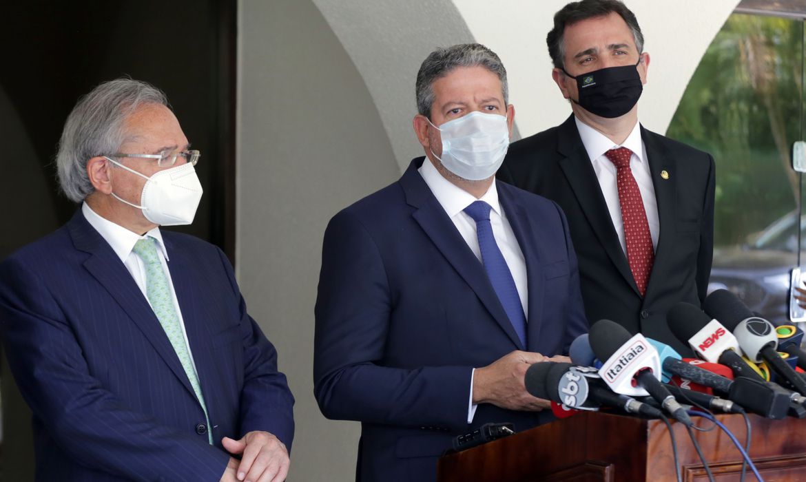 Paulo Guedes, Rodrigo Pacheco e Arthur Lira