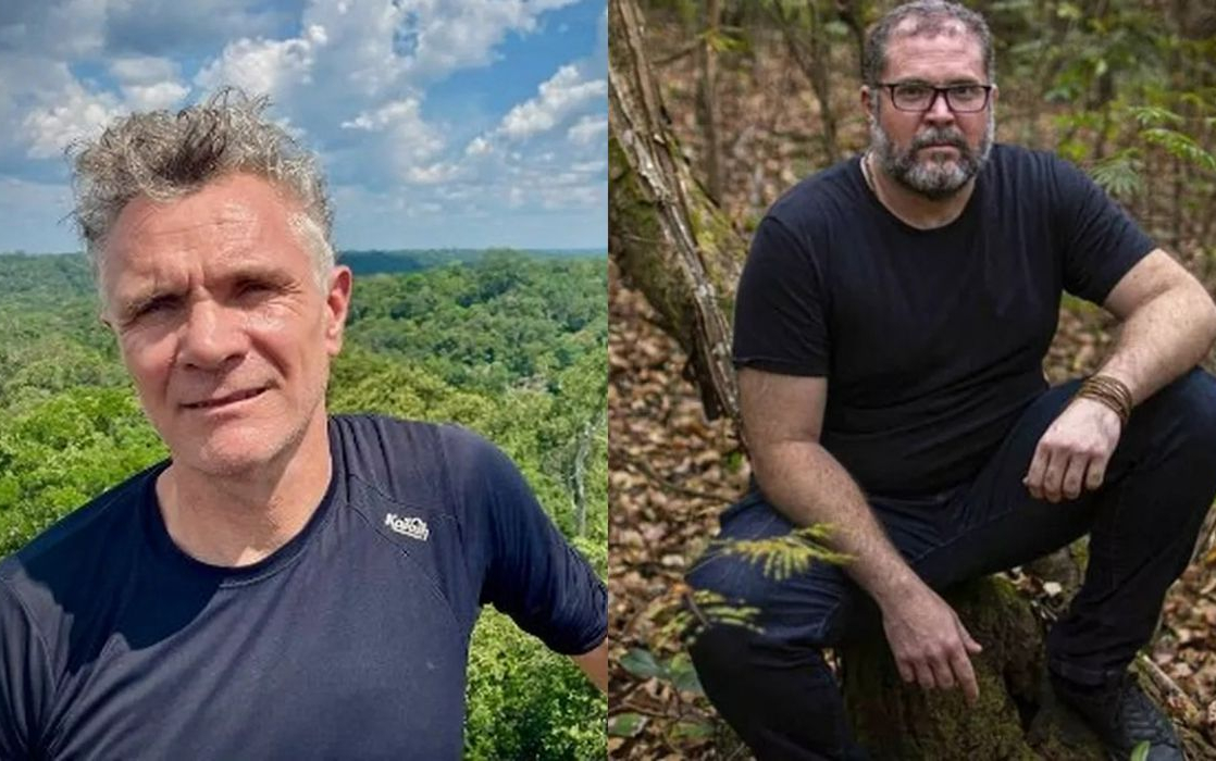 Áudios da PF divulgados pelo Fantástico revelam conversas entre acusados de matar Bruno Pereira e Dom Phillips, expondo planejamento, financiamento e tentativa. Foto: Reprodução/Twitter