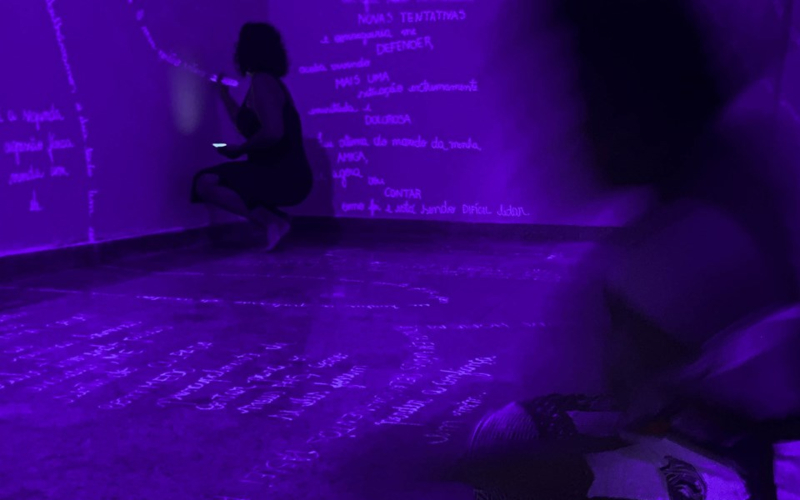 Processo de montagem da exposição de Geisa da Silva na Galeria Homero Massena -Foto: Ana Paula Sial