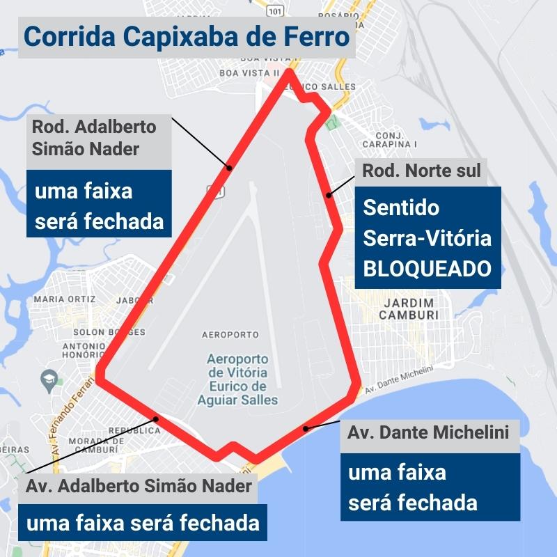 Avenidas da capital serão fechadas no domingo (22)