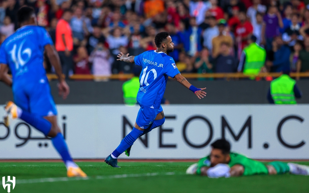 Neymar marca 1º gol com a camisa do Al-Hilal um mês e meio após contratação - Foto: Reprodução Twitter / @Alhilal_FC