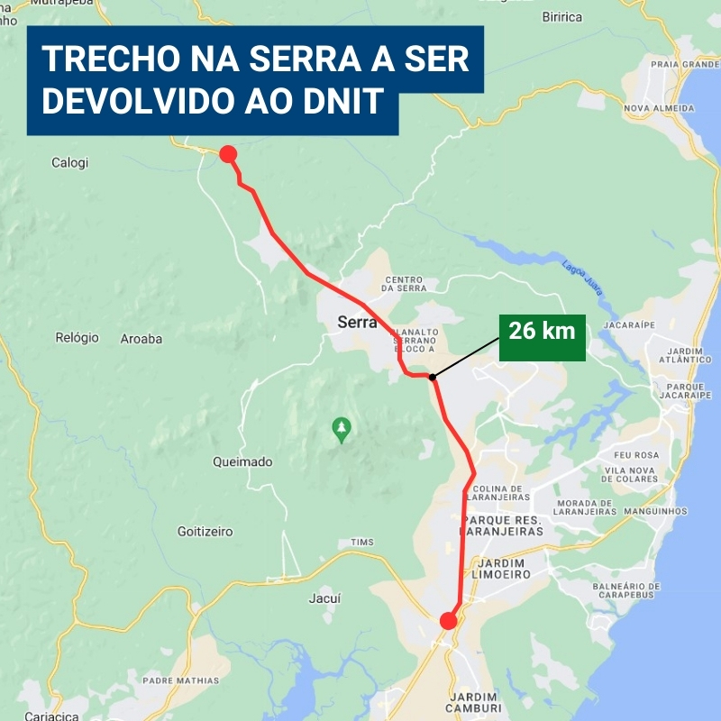 Intervenções ocorrerão após a ECO-101 devolver o trecho ao DNIT e a via for municipalizada