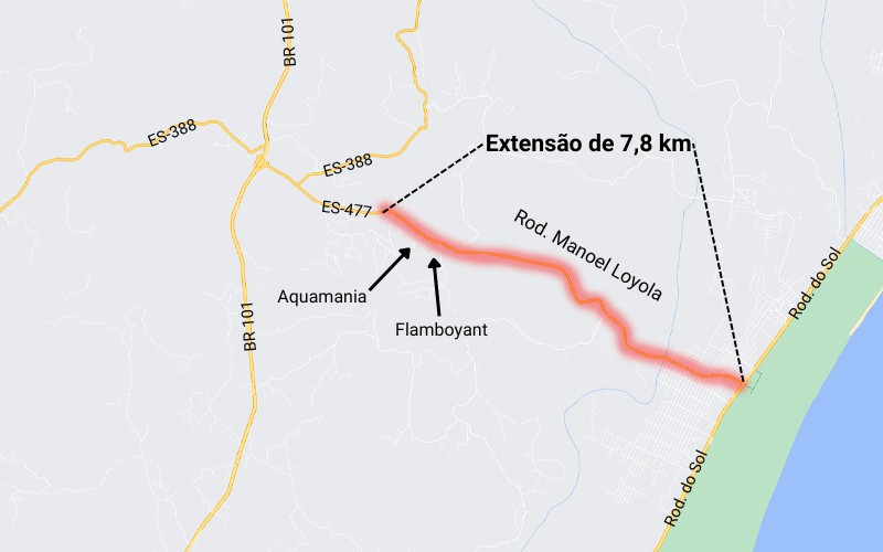 Estrada do Flamboyant: via que liga a BR 101 à Rodovia do Sol será revitalizada