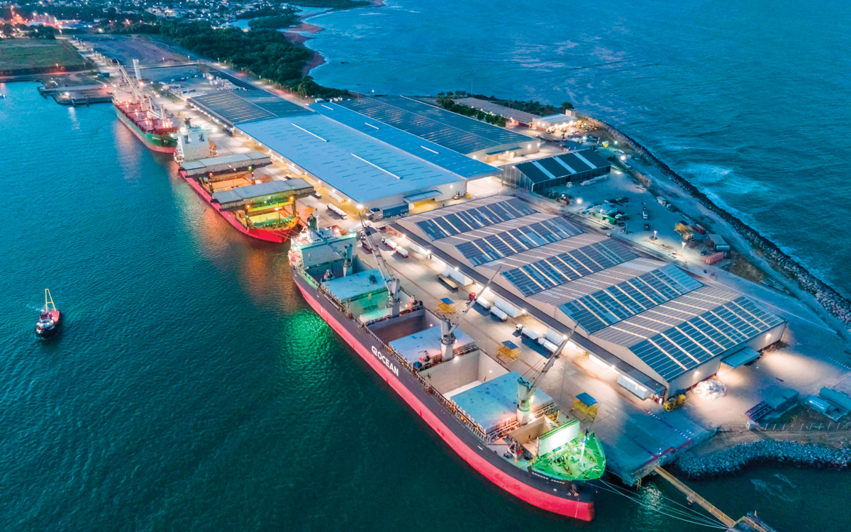 Portocel detém o recorde mundial de movimentação mensal de celulose, com o embarque de 642,8 mil toneladas, em dezembro de 2023. Foto: Rogério Sarmenghi