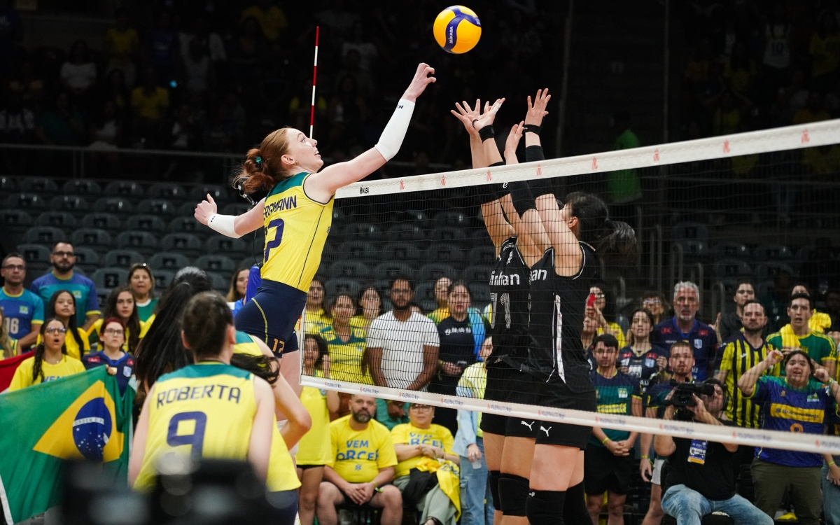 Brasil faz 3 a 0 na Coreia do Sul na Liga das Nações de Vôlei e vai embalado contra os EUA - Foto: Maurício Val/FV Imagem/CBV