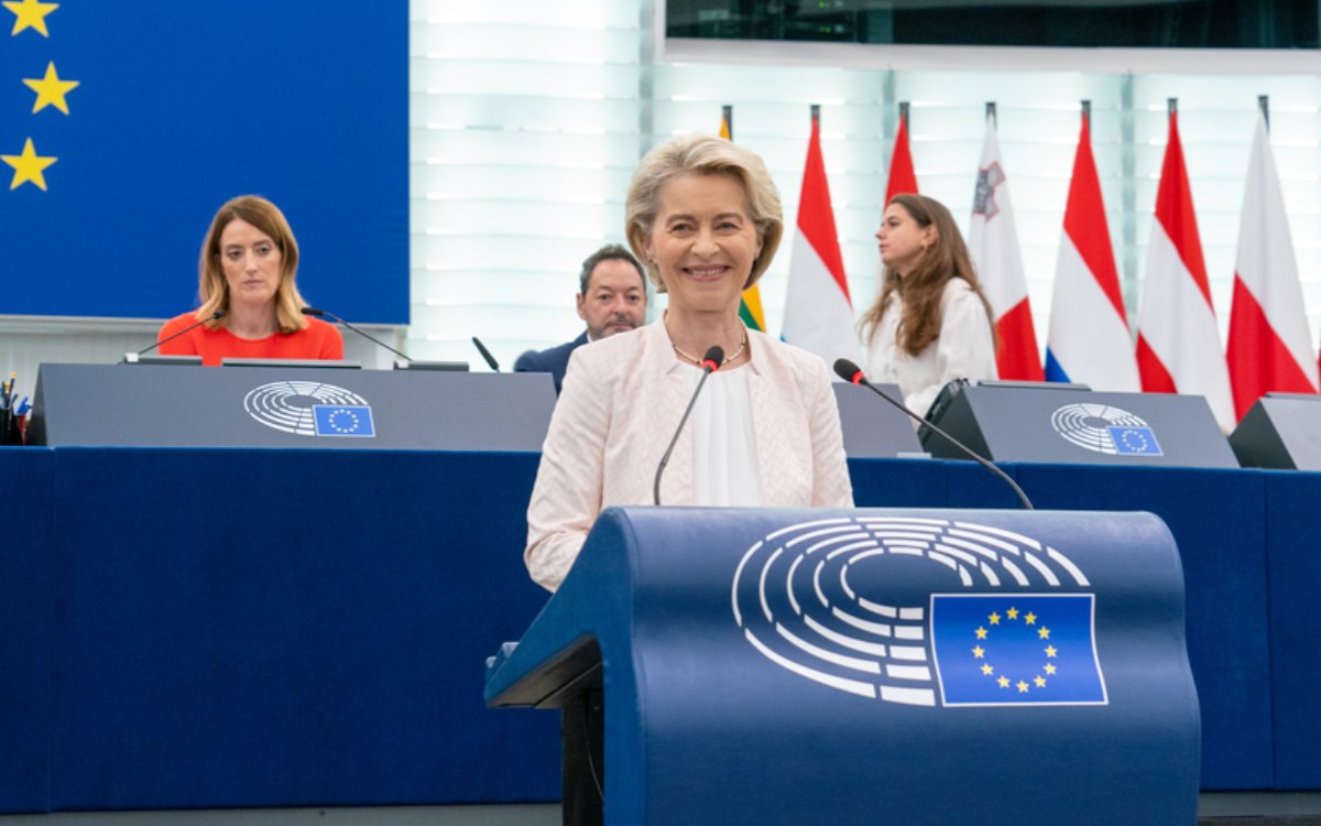 Donald Trump fechou acordo com UE e reduz tarifa para 15% em agosto. O presidente dos EUA negociou com Ursula von der Leyen e reduziu a tarifa em 85%. Foto por: Alexis HAULOT - UE