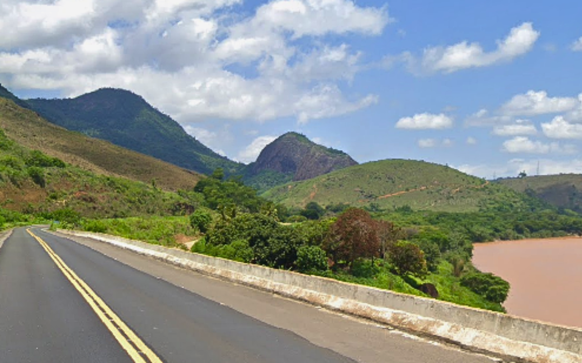 Trecho do km 82 da BR-259 foi interditado. Foto: Reprodução Google Maps