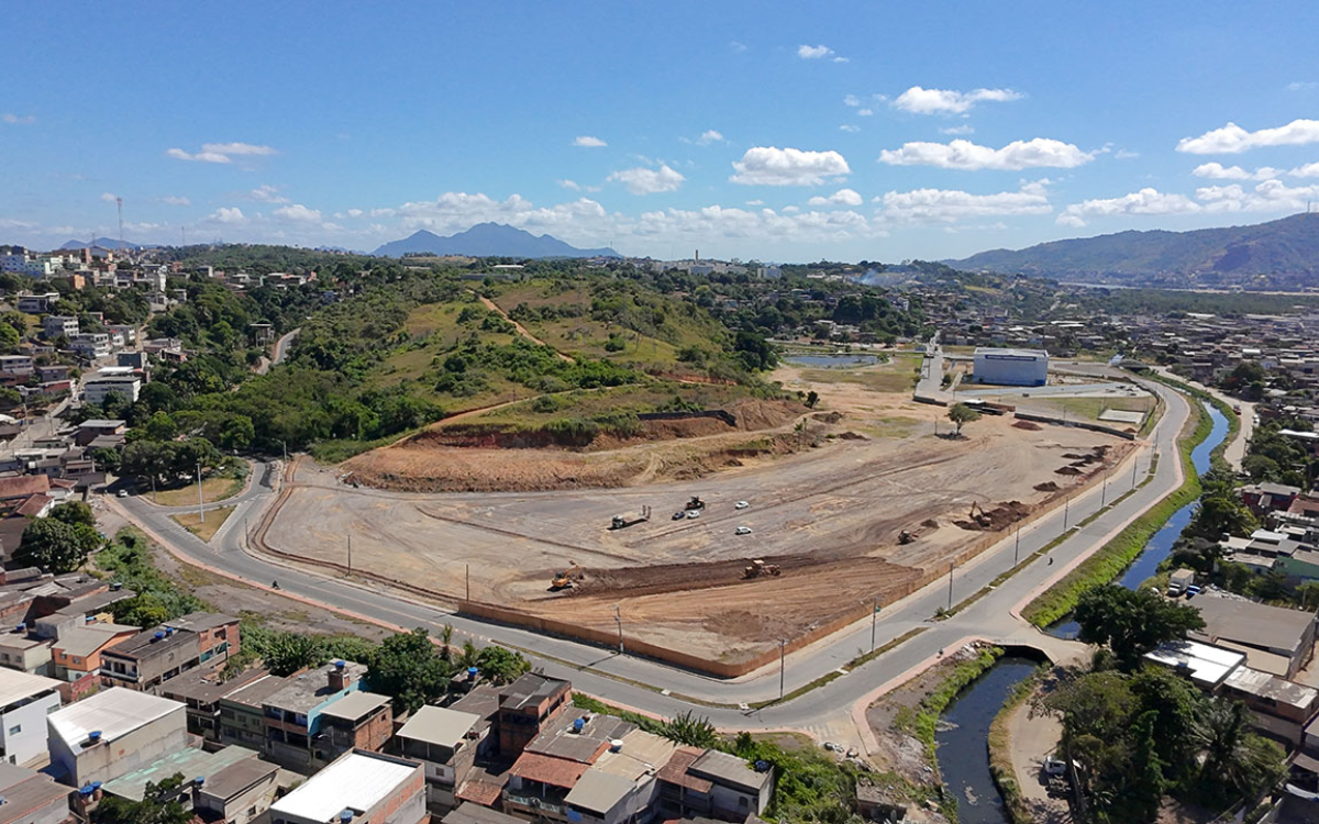 Espaço onde ocorrem as obras do Parque de Exposições de Cariacica. Foto: Prefeitura de Cariacica