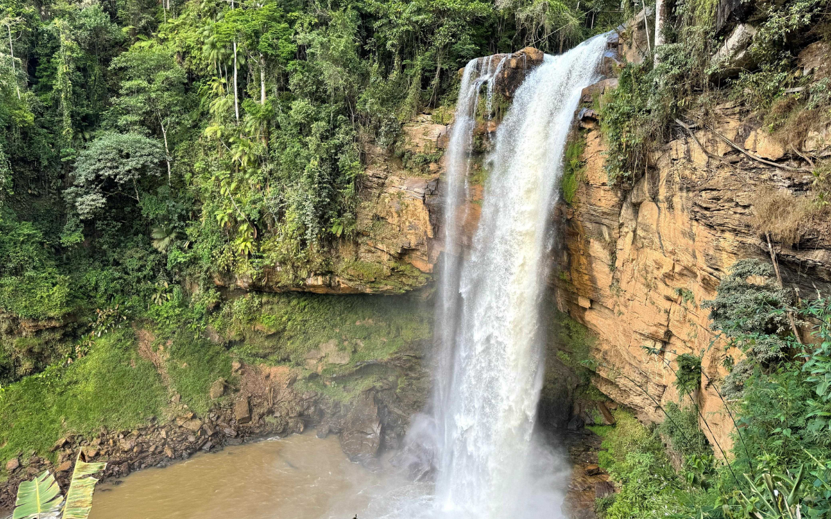 A cachoeira fica localizada a 18 quilômetros da sede do município. Foto: Dirceu Cetto/Prefeitura de Alfredo Chaves