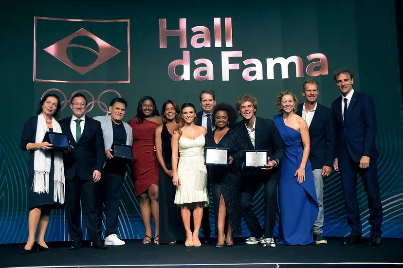 Daiane dos Santos, Guga, Edinanci Silva e Afrânio Costa são eternizados no Hall da Fama do COB. Foto: COB