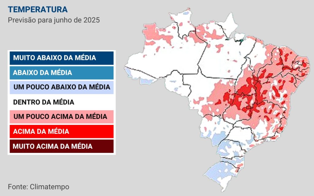 ES: inverno com pouca chuva e temperaturas acima da média