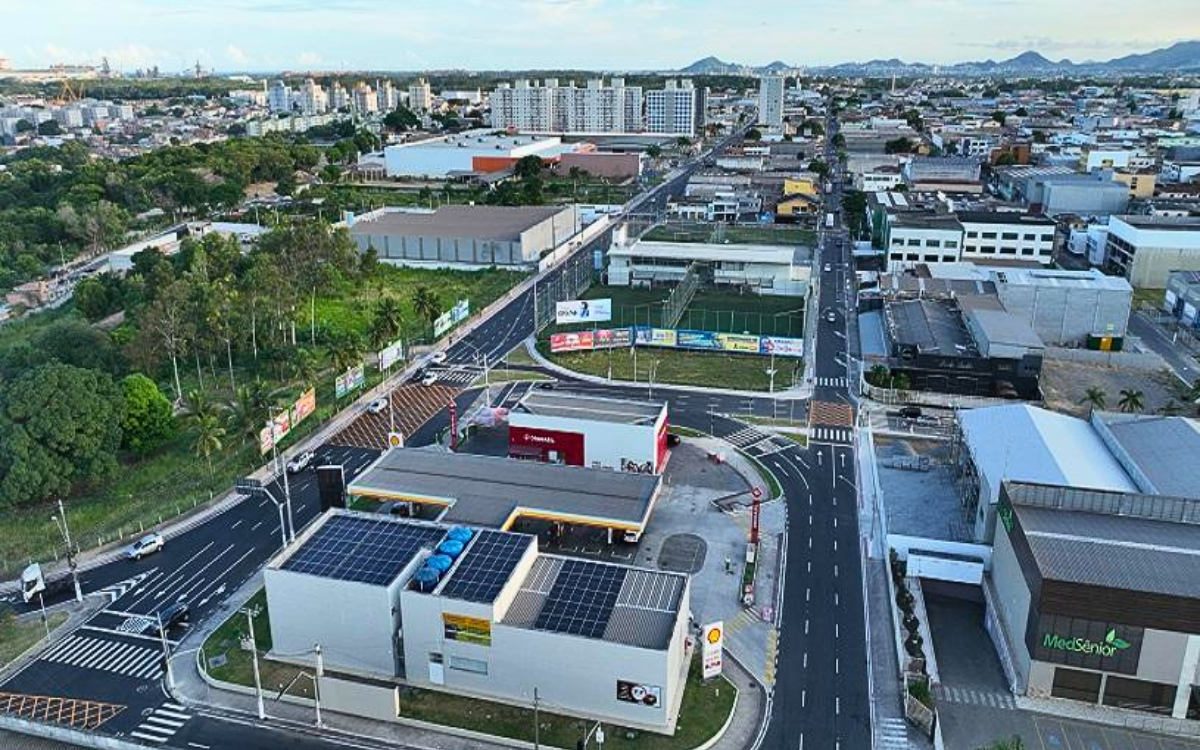 O binário viário da Norte-Sul foi o primeiro a ser implementado na Serra. Foto: Secom/Prefeitura da Serra
