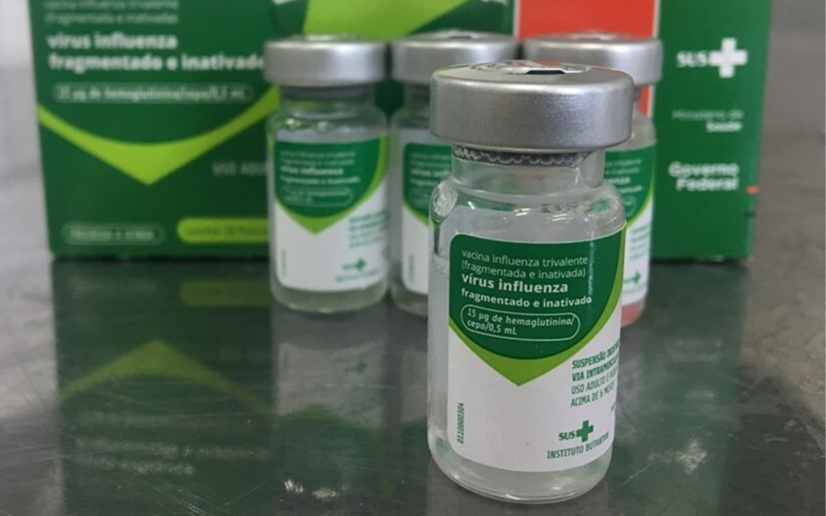 Frasco de vacina contra a influenza, também conhecida como gripe. Foto: Sesa/Governo do ES