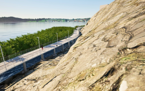 Perspectiva 3D da passarela em Resistência, São Pedro. Foto: Prefeitura de Vitória