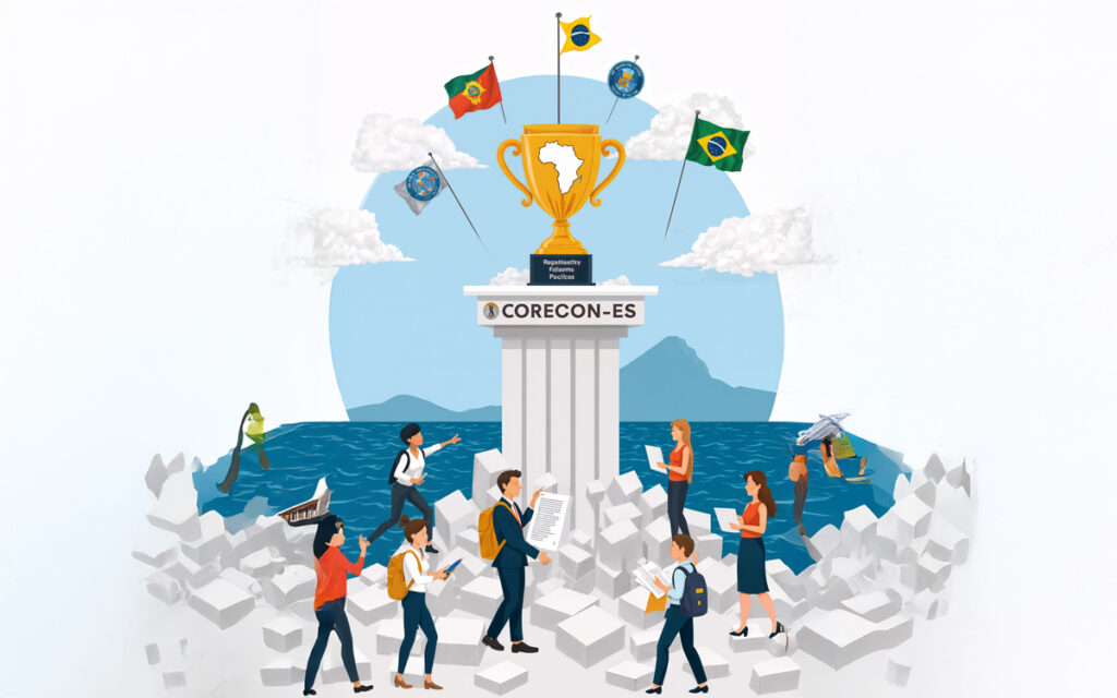 Ilustração do artigo 50 anos do Corecon-ES: a reconstrução de um legado (Corecon-ES)