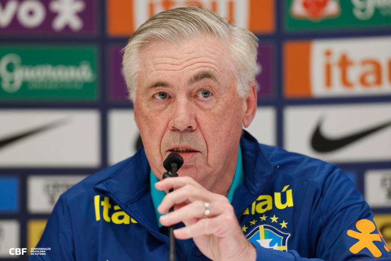 Pré-lista de Carlo Ancelotti para a Seleção Brasileira nas Eliminatórias de setembro tem retornos de Neymar, Rodrygo e Militão. Vini Jr. e Endrick estão fora. Foto: Rafael Ribeiro/ CBF