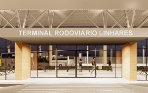 Projeção da imagem da Rodoviária de Linhares. Foto: Governo do ES