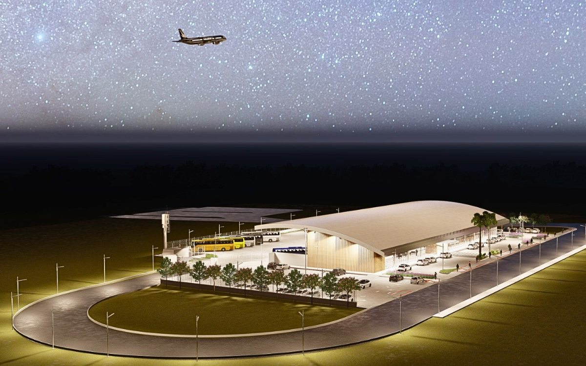 Projeção da imagem da Rodoviária de Linhares. Foto: Governo do ES
