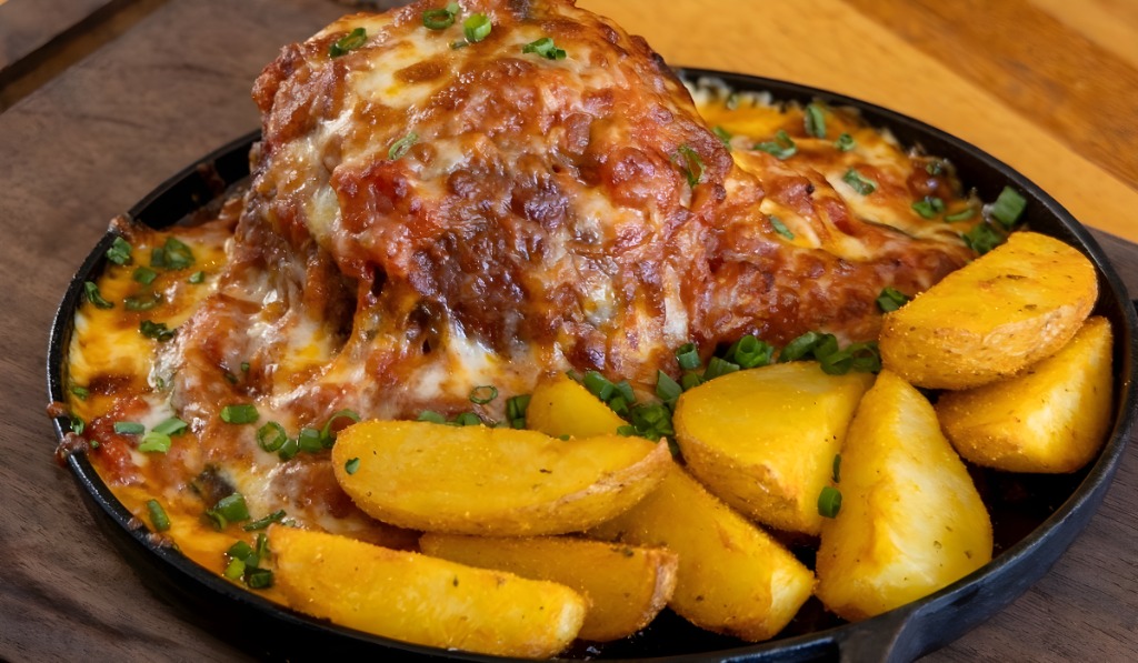 Polpetone steak’s à parmegiana, da Steakes Churrascaria. Foto: divulgação/ Boteco Colatina