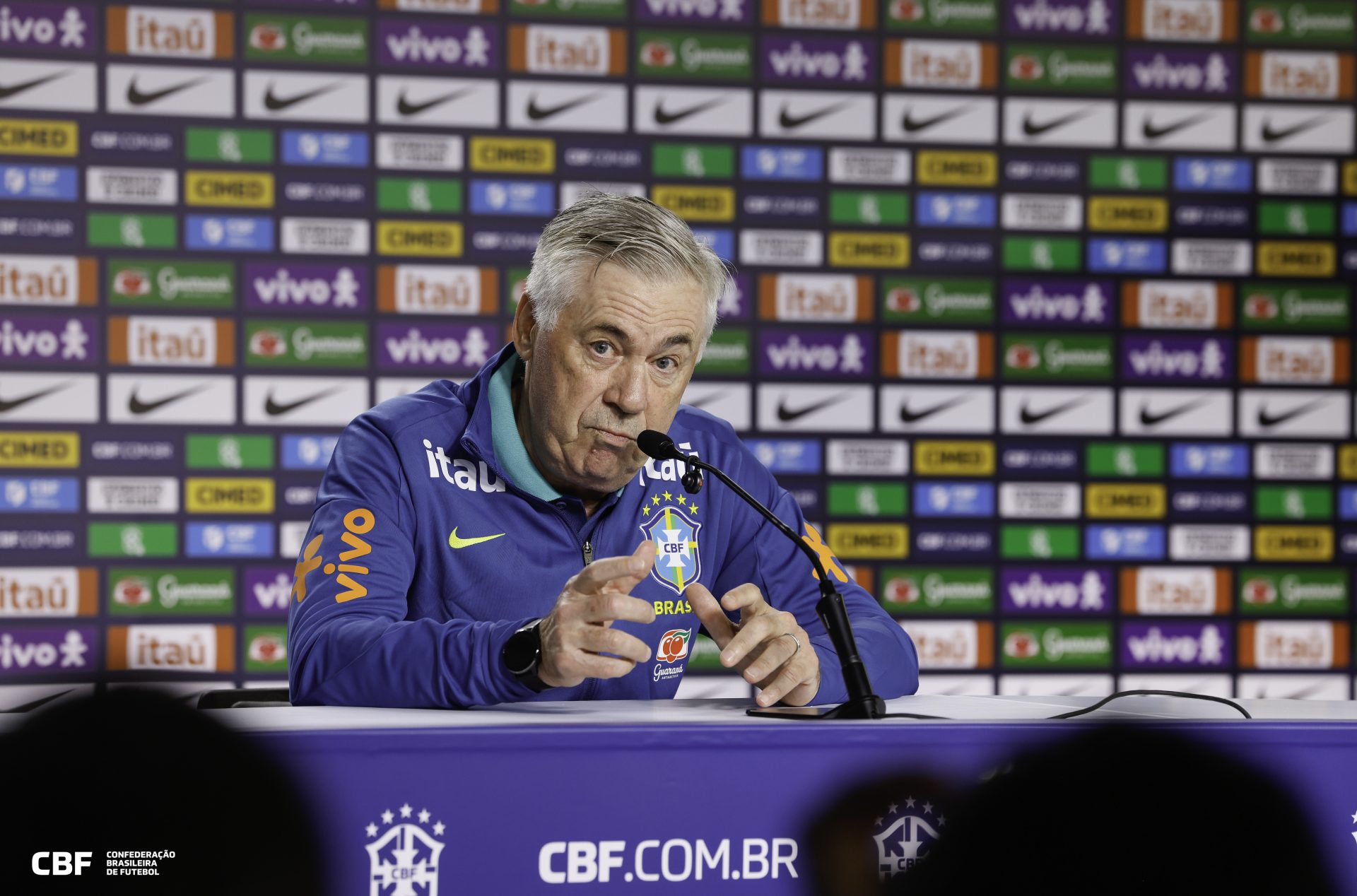 Ancelotti celebra 5 x 0 do Brasil sobre a Coreia, elogia quarteto ofensivo, destaca foco coletivo e planeja variações táticas visando a Copa do Mundo - Foto: @rafaelribeirorio I CBF