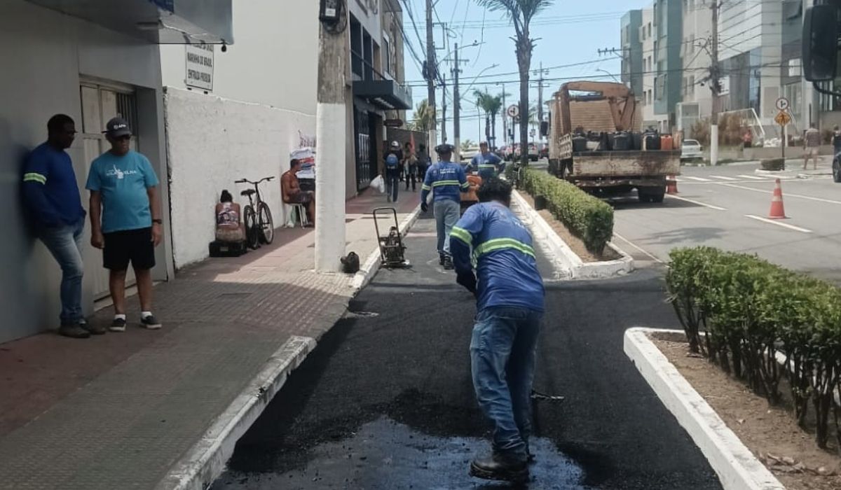 A Secretaria de Obras deu inicio ao recapeamento de aproximadamente 4 quilômetros de ciclovia, da Praia da Costa até o bairro Aribiri, Foto: assessoria Prefeitura de Vila Velha