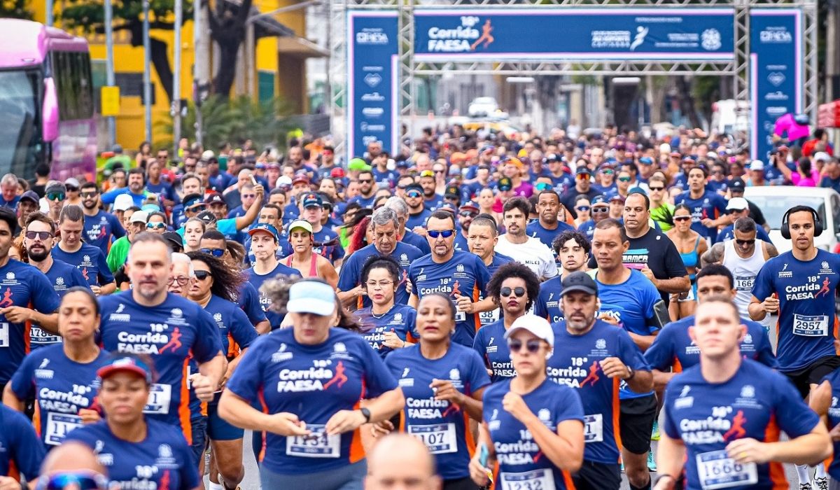 A Corrida FAESA, uma das mais tradicionais do Estado e no percurso mais charmoso da capital, chega à 19ª edição está com inscrições abertas até o dia 19 de outubro. Foto: divulgação/ Faesa