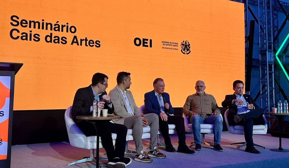 O evento contou com a presença do governador Renato Casagrande, do secretário de Cultura Fabrício Noronha, do secretário-geral da Fundação Roberto Marinho João Alegria, e de representantes da OEI, incluindo Rodrigo Rossi e Raphael Callou, diretor-geral de Cultura.. Foto: Thamiris Guidoni