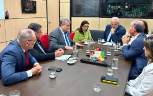 O secretário de Educação Superior, Marcus Vinícius David (centro), em reunião com representantes da Ufes e parlamentares capixabas. Foto: Ufes