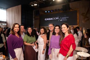 Na foto, Denise Giestas, Ricardo Cesconetto, Carol Daros, Carminha Ribeiro, Fábio Pinho, Ruth Rebello, Andrea Pinho. Foto: CASACOR Espírito Santo