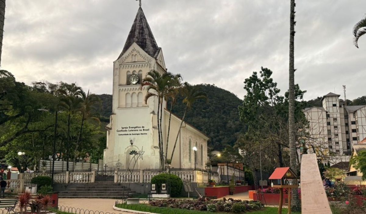 A Igreja Evangélica de Confissão Luterana de Domingos Martins será restaurada Secretaria da Cultura (Secult) já deu início às obras de restauro. Foto: Secult