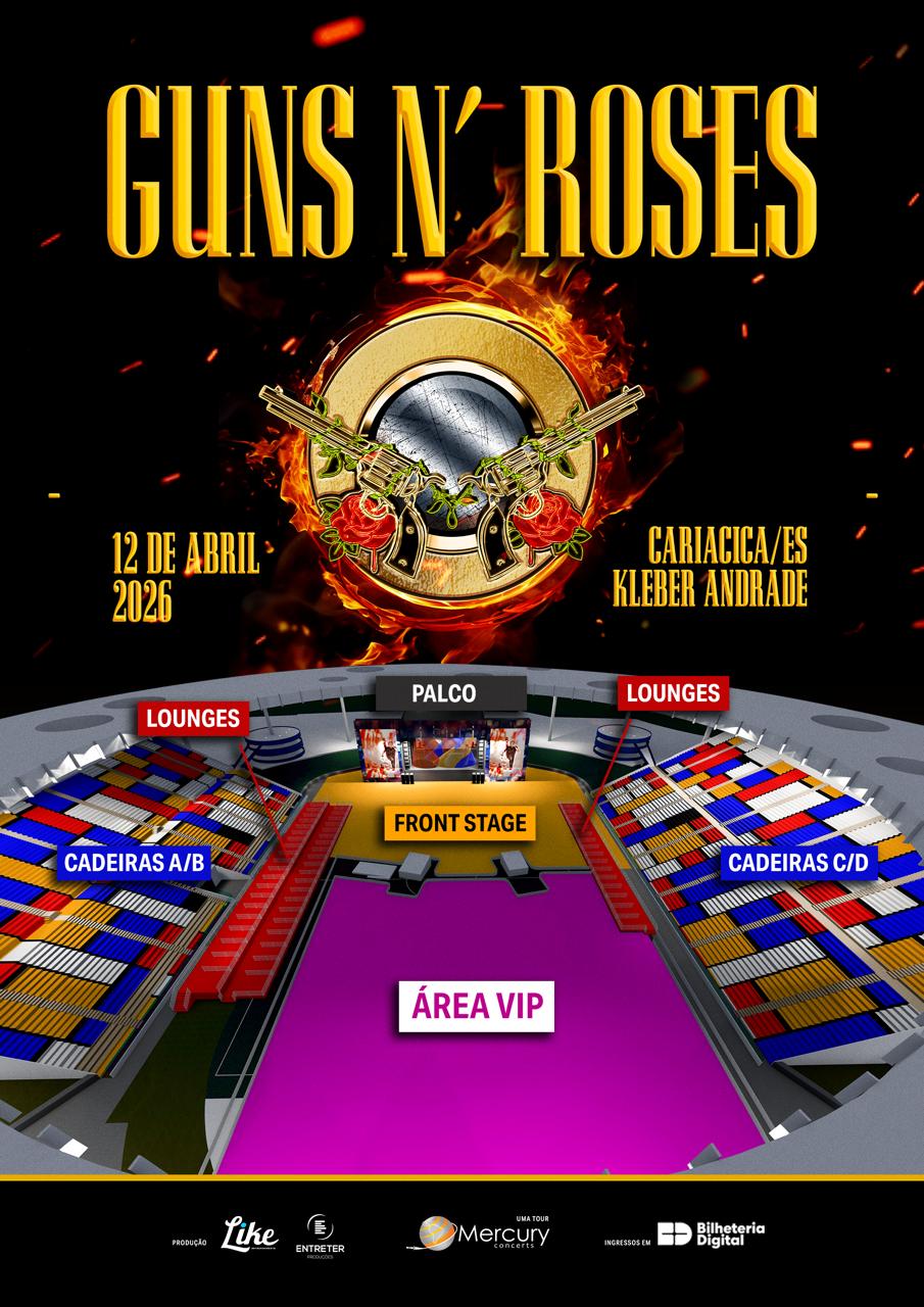 Guns N' Roses no ES: valor dos ingressos, início das vendas e mapa do evento