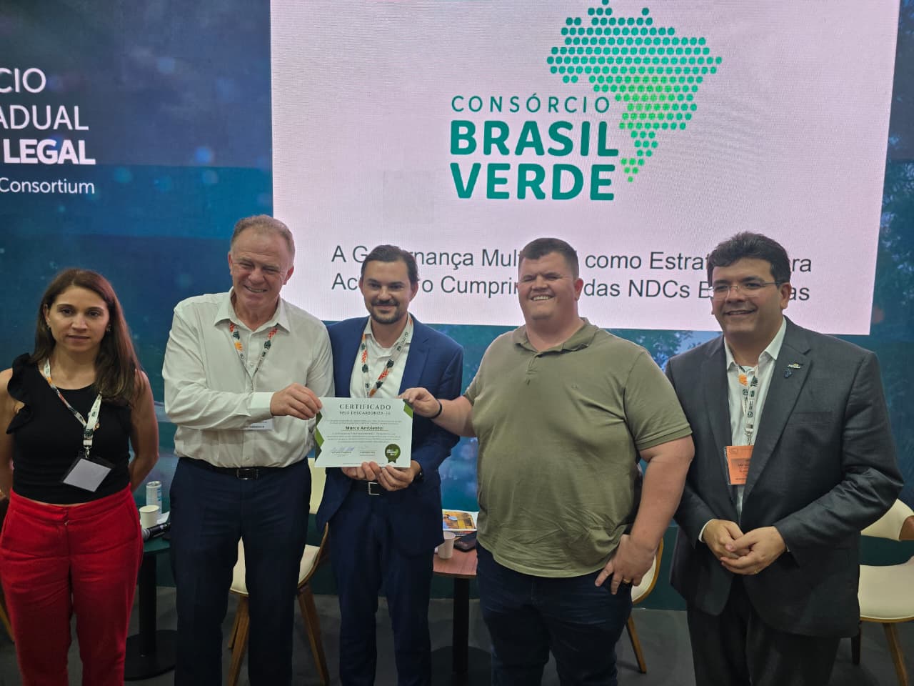 Casagrande anuncia, na COP30, o primeiro Selo Descarboniza-ES para a empresa Marca Ambiental, de Cariacica, referência em economia circular e energia limpa. Giovani Pagotto (Governo-ES)