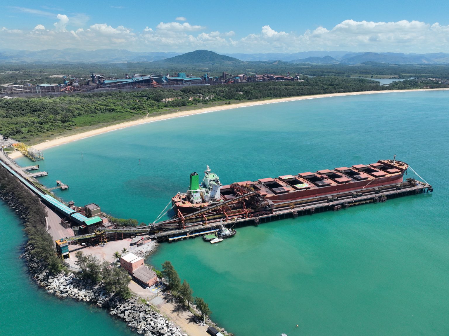 O Porto de Ubu, da Samarco, está localizado em Anchieta, no Espírito Santo. Foto: Divulgação