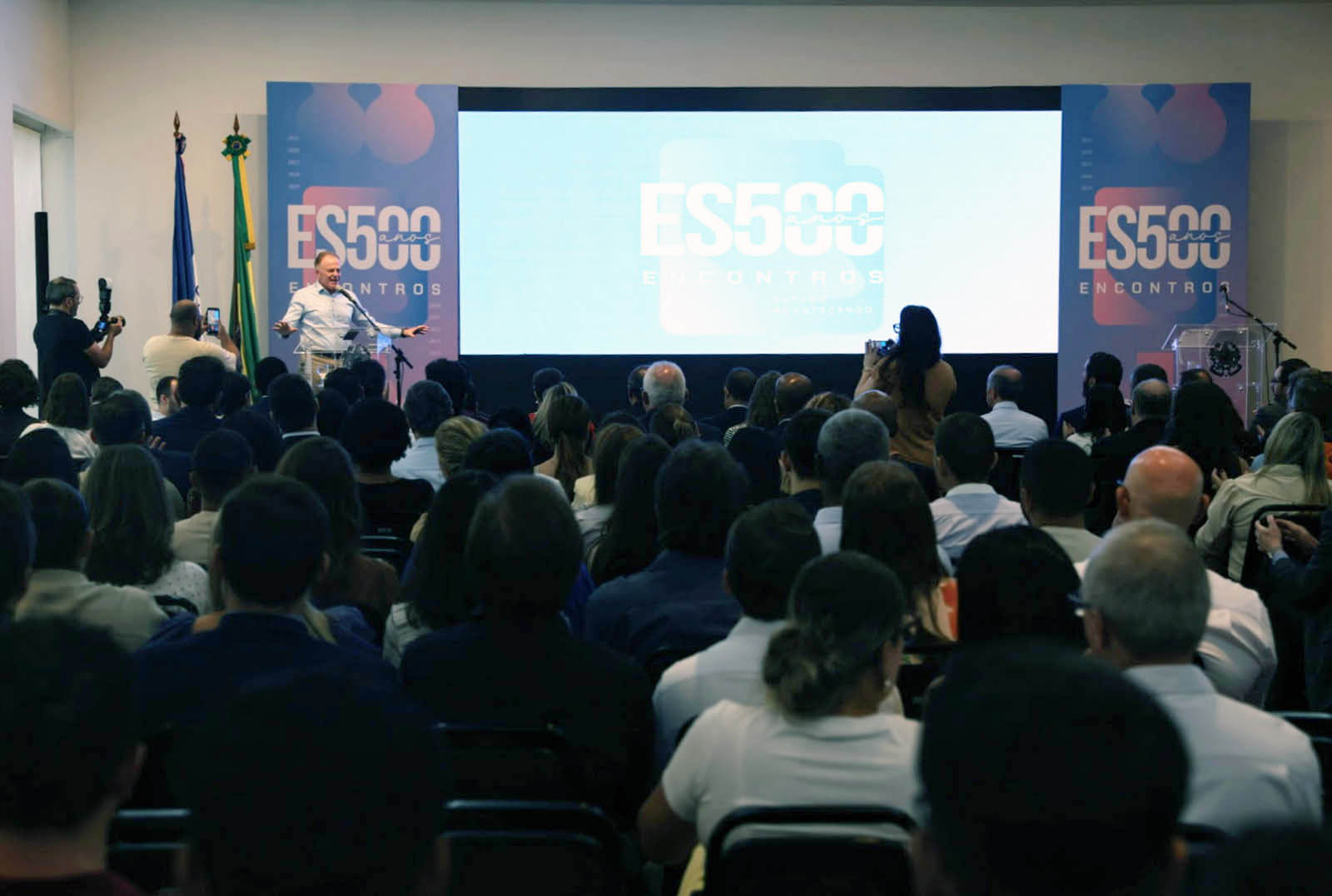 Público compareceu ao Palácio Anchieta para ouvir sobre os avanços do Plano ES 500 Anos. Foto: Governo do ES
