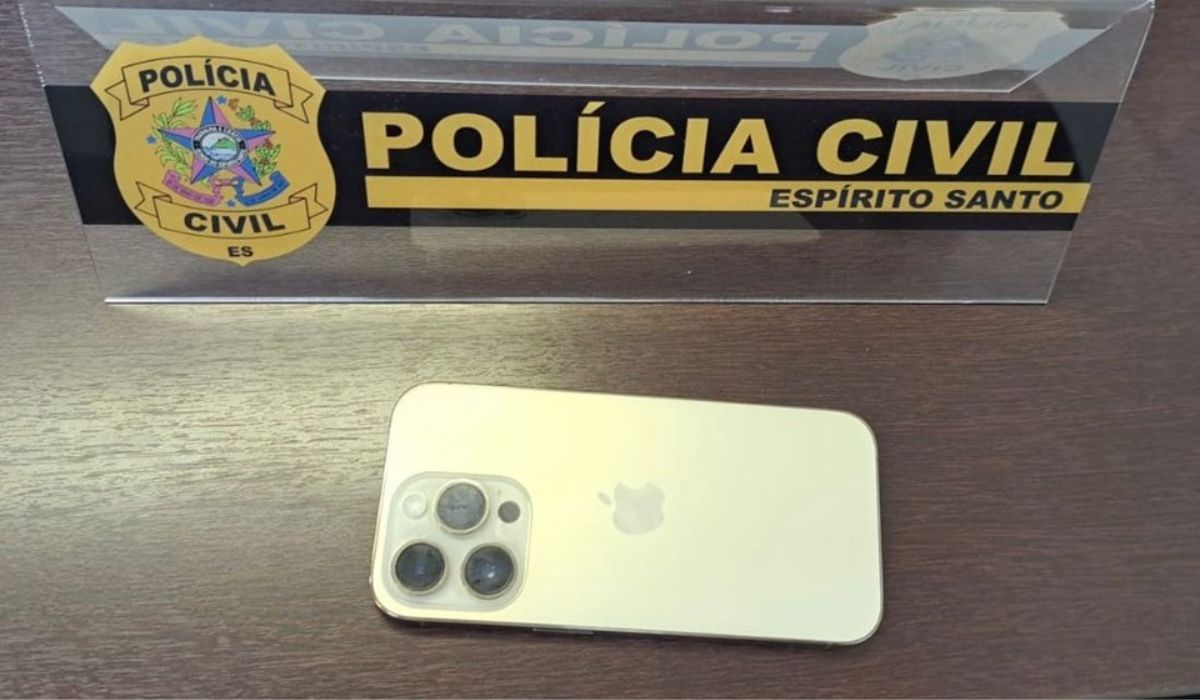 Quinto Distrito de Vitória recuperou aparelho celular furtado em estabelecimento comercial em Vitória. Foto: PCES