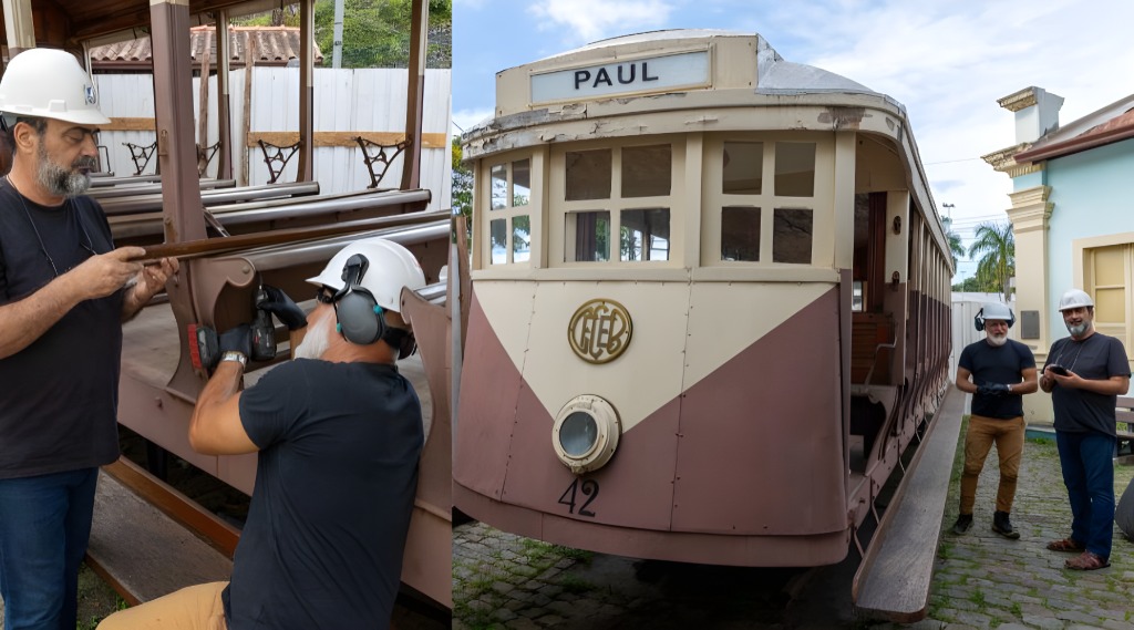 O restauro inclui tratamento da madeira, impermeabilização, pintura e manutenção das ferragens. Foto: Ocimar Moreira