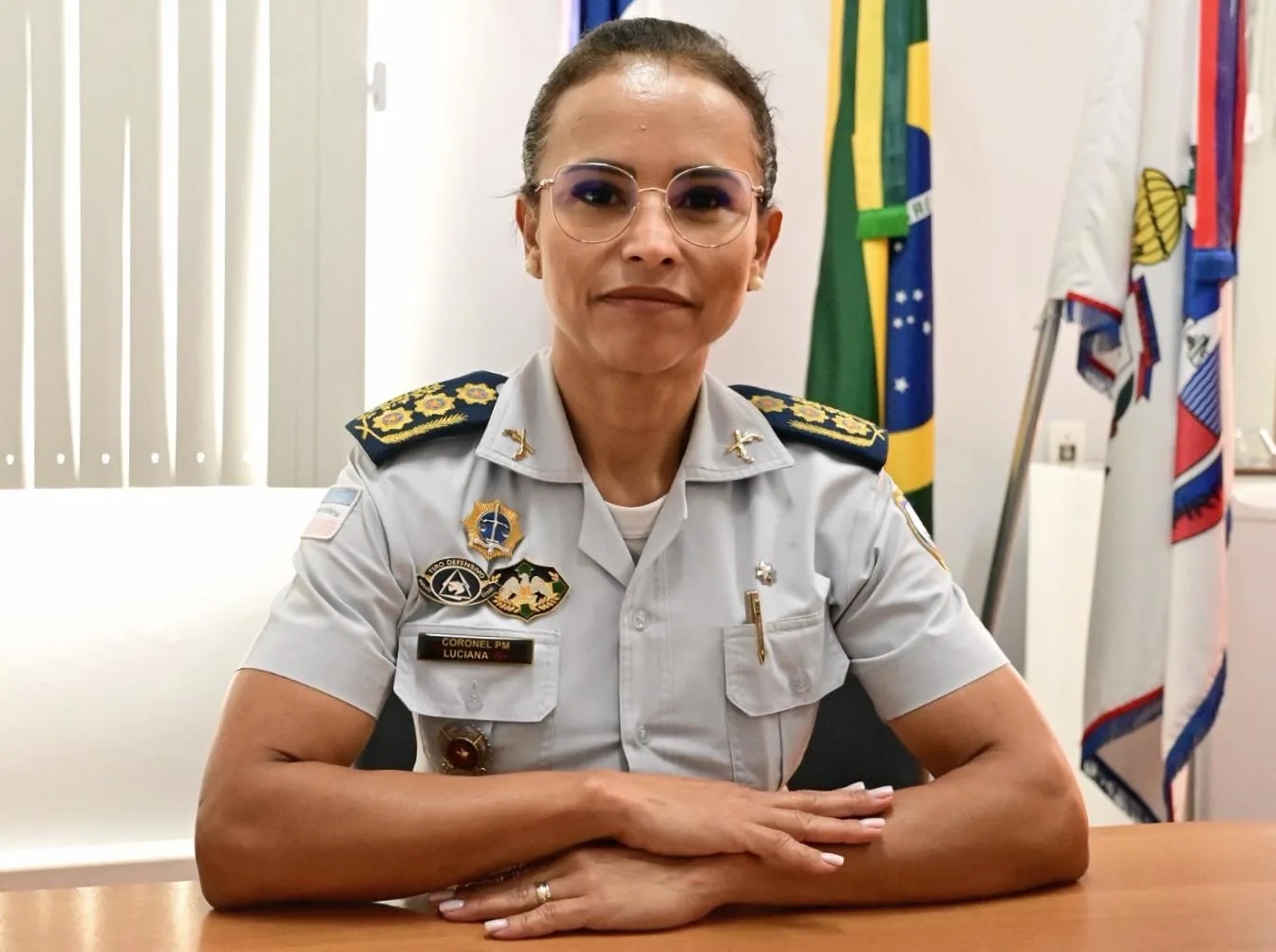 Coronel Luciana Lopes faz história ao se tornar a primeira mulher a ocupar a subchefia da PMES. Foto: Divulgação