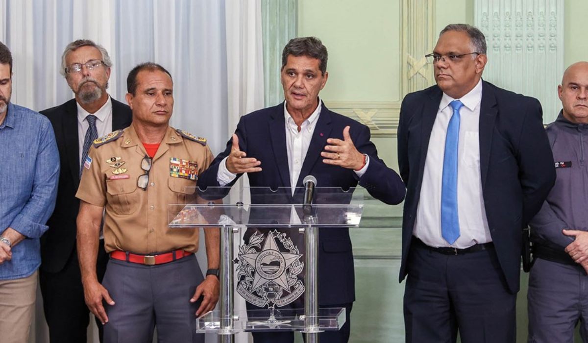 O governador do Estado, Ricardo Ferraço, apresentou, nesta quarta-feira (8), no Palácio Anchieta, em Vitória, o modelo de Operação Integrada do Governo do Estado para Grandes Eventos. Foto: Cid Costa/Governo do ES