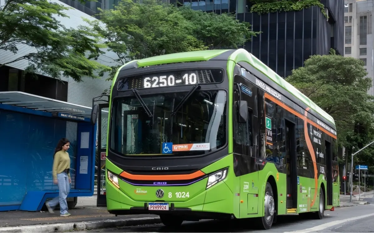 O novo ônibus 100% elétrico é chamado de e-Volks.