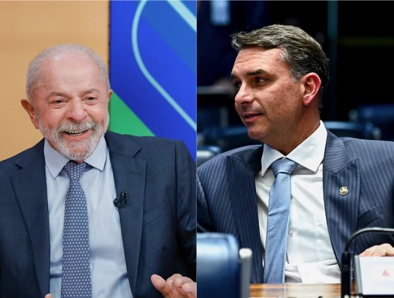 Pesquisa mostra Lula com 42% e Flávio Bolsonaro com 33% nas intenções de voto.
