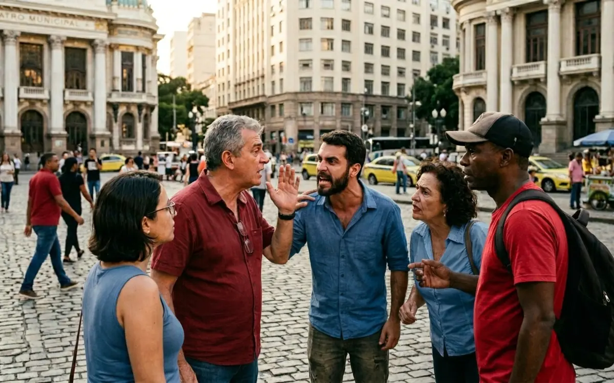 Discussão sobre a origem dos termos direita e esquerda na política brasileira atual.
